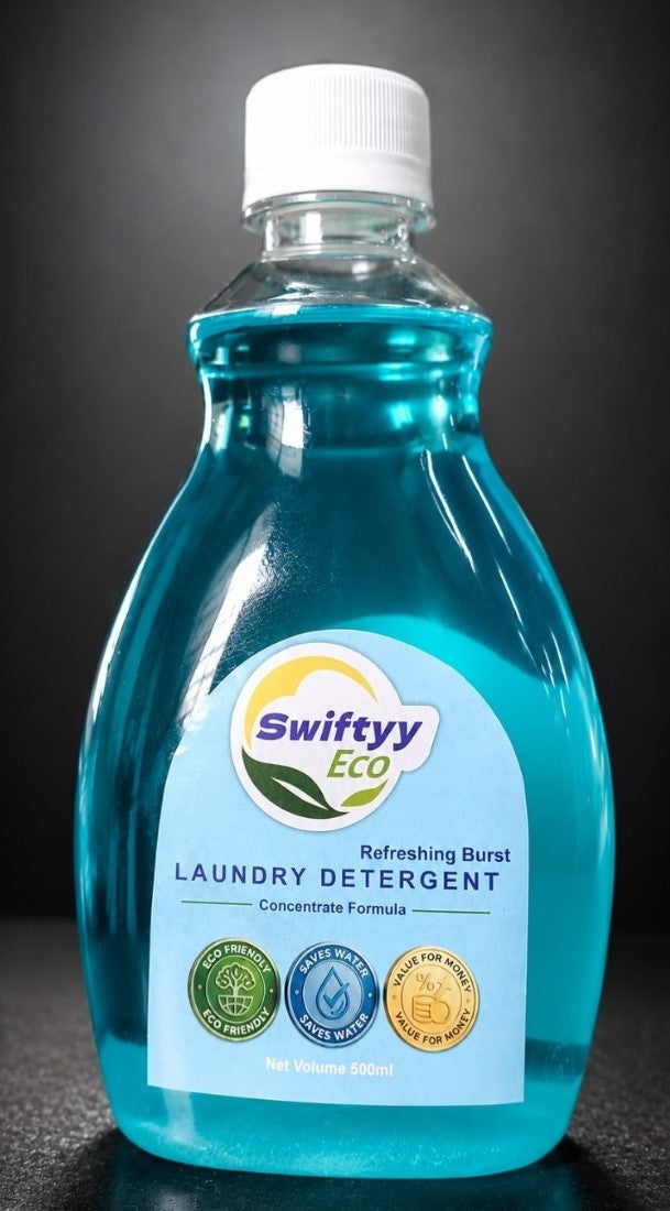 Sky blue liquid laundry detergent, 500 ml, for regular washing of all types of clothes
