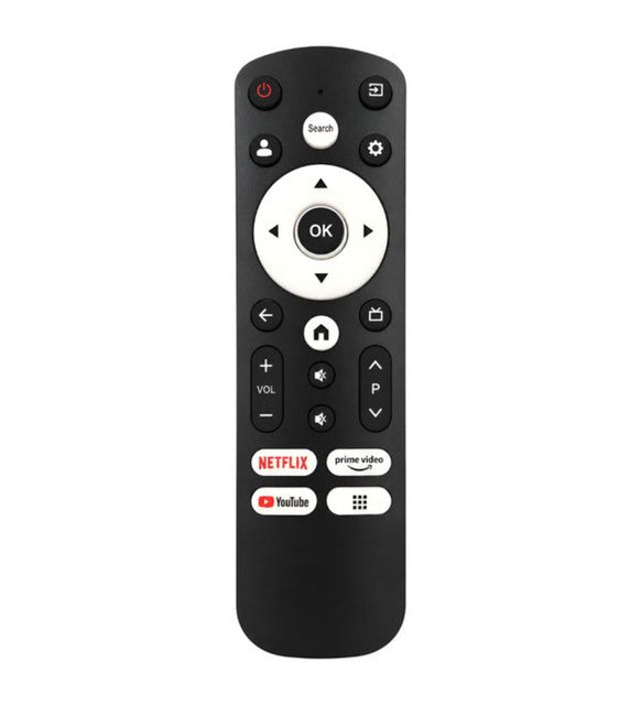 Black universal remote control for Acer Smart TV, model 1454, with dedicated Netflix and YouTube buttons