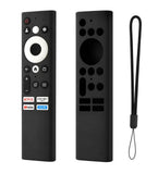 Black silicone protective cover for Skyworth smart TV remote with integrated safety lanyard