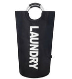 Polyester 90 L Laundry Basket for Clothes Storage Bag (Black)
