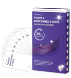 Purple fluoride-free teeth whitening strips set for safe, enamel-safe, and visible stain removal