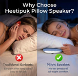 Blue plastic Bluetooth speaker designed to sit under a pillow for private, portable listening and white noise sleep aid