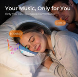 Blue plastic Bluetooth speaker designed to sit under a pillow for private, portable listening and white noise sleep aid