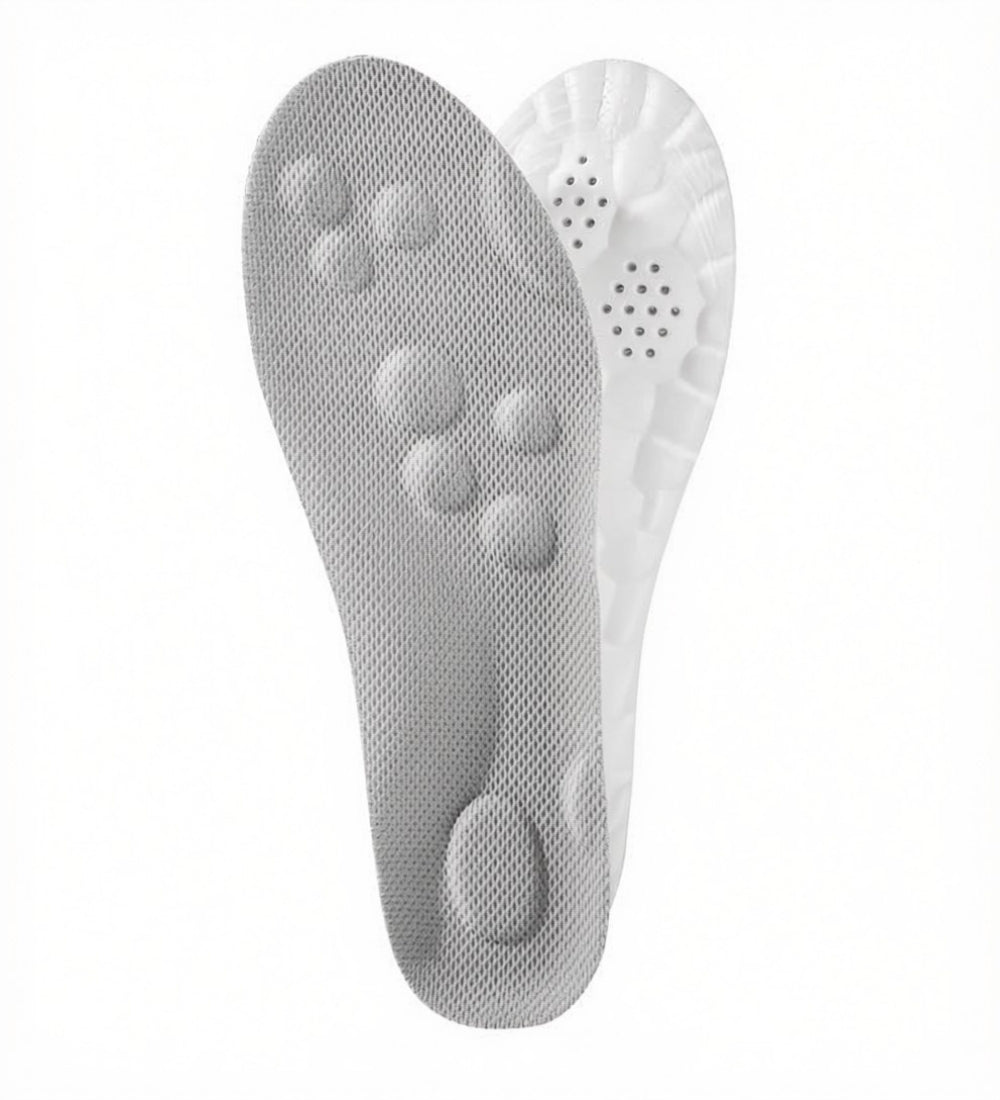 Grey orthopedic memory foam shoe insole providing soft cushioning and customizable support for daily foot comfort