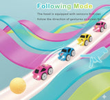 Multicolor plastic mini RC intelligent car with advanced sensors for line following and obstacle avoidance