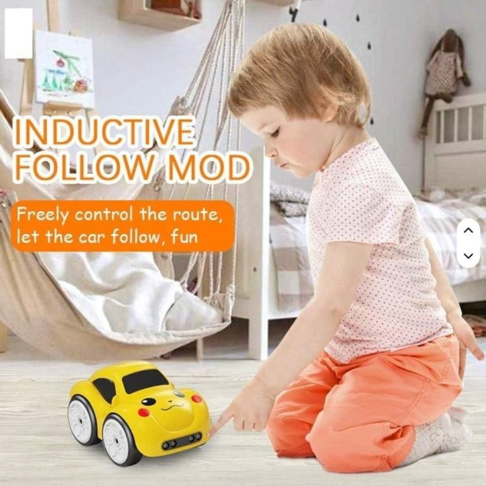 Multicolor plastic mini RC intelligent car with advanced sensors for line following and obstacle avoidance