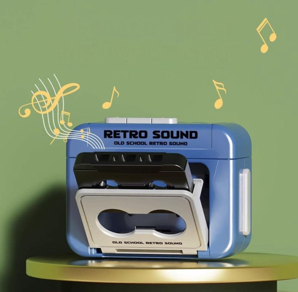 Multicolor plastic retro cassette tape recorder keychain with 15-second voice recording and bag charm