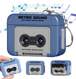 Multicolor plastic retro cassette tape recorder keychain with 15-second voice recording and bag charm
