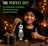 White and green plastic skeleton keychain accessory with detailed skull face for party decor or bag charm