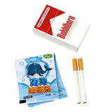 Red and white plastic bubble cigarette toy kit for blowing colorful soap bubbles for parties and play