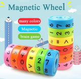 Multicolor plastic magnetic math blocks set for learning addition, subtraction, and spatial thinking