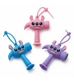 Multicolor rubber hammer keychain toy with cartoon design and smooth finish
