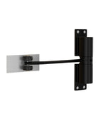 Black aluminium alloy automatic door closer for smooth, silent, and secure closing of wooden or metal doors