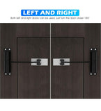 Black aluminium alloy automatic door closer for smooth, silent, and secure closing of wooden or metal doors
