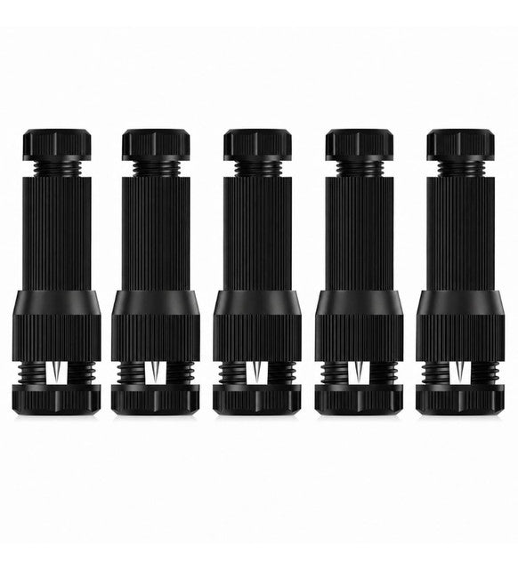 Metal-Plastic Low Voltage Wire Connector 5 Pieces Set (Black)