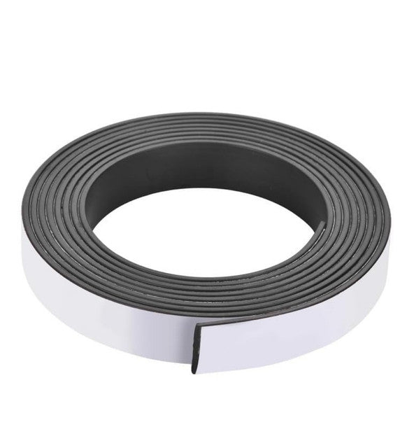 Black silicone magnetic tape roll with strong adhesive backing for damage-free home and craft organization