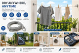 Stainless Steel Clothes Drying Rope With Hooks 10 Meter (Silver)
