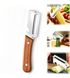 Silver stainless steel 3-in-1 kitchen peeler with grater and bottle attachment for meal prep