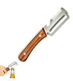 Silver stainless steel 3-in-1 kitchen peeler with grater and bottle attachment for meal prep