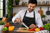 Stainless Steel, Wood Knife With Wooden Handle (Silver-Brown)