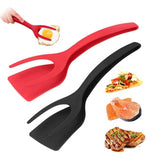 Multicolor silicone 2-in-1 kitchen spatula for flipping eggs, pancakes, and delicate foods