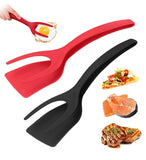 Multicolor silicone 2-in-1 kitchen spatula for flipping eggs, pancakes, and delicate foods