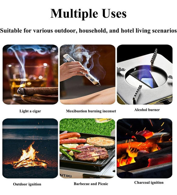Yellow-red refillable gas match stick lighter with adjustable flame for camping and kitchen use