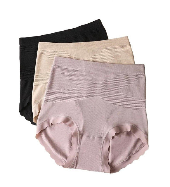 Multicolor nylon seamless high-waisted hipster panty with tummy control and butt lift support