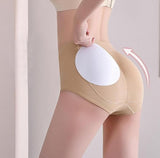 Nylon-Cotton Blend Women's Paded Panty Free Size (Beige-Black)