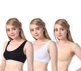 Multicolor cotton blend seamless air bra with adjustable straps for comfortable everyday support