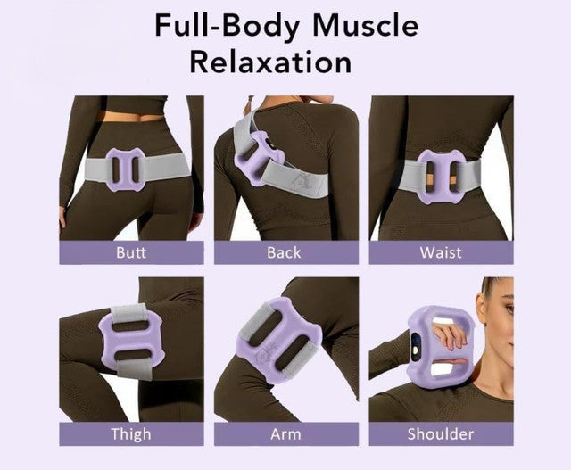 Blue plastic fascial ring massager for deep tissue vibration massage, suitable for full body use