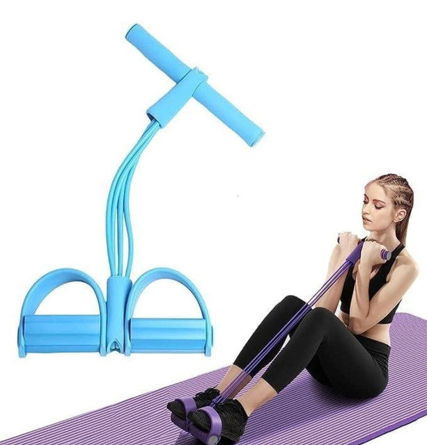 Blue natural rubber resistance band for full body strength and flexibility training
