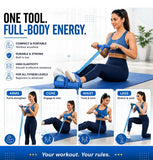 Blue natural rubber resistance band for full body strength and flexibility training