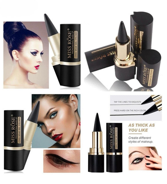 Black waterproof smudge-proof gel eyeliner pencil for creating bold, defined eye makeup