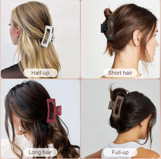 Multicolor silicone soft hair claw clip with strong, anti-slip grip for all hair types