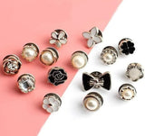 Multicolor metal brooch pin pack of 20, featuring faux pearls and crystals for clothing repair and decoration