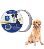 Grey silicone dog flea collar providing long-lasting, waterproof protection against ticks and fleas