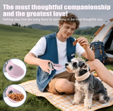 Pink plastic and silicone dog water dispenser with leak-proof gravity feed system for pets