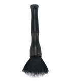 Black plastic 2-in-1 car cleaning brush combo with microfiber duster and vent brush for detailing