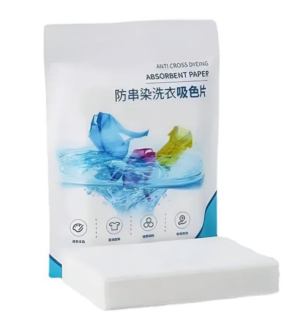 White polyester synthetic fiber color absorber sheets for laundry to prevent dye bleeding and color transfer