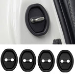 Pack of 2Silicone Car Door Lock Protector Cover - 4 Pieces Set (Black)
