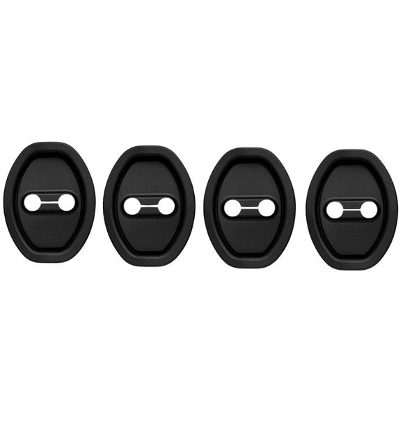 Black silicone car door lock protector set of 4 pieces for preventing scratches and adding protection