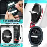 Pack of 2Silicone Car Door Lock Protector Cover - 4 Pieces Set (Black)