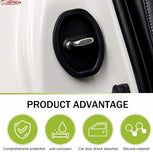 Pack of 2Silicone Car Door Lock Protector Cover - 4 Pieces Set (Black)
