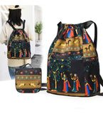Multicolor nylon-polyester printed backpack with spacious interior for daily use and travel