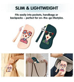 Multicolor silicone glasses case with cute cartoon face design, wrist strap, and microfiber cloth included