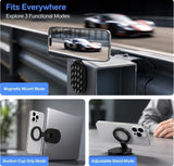 Multicolor 3-in-1 magnetic phone holder desk stand and suction cup mount for hands-free video recording