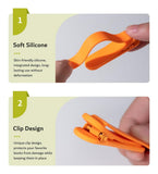 Multicolor silicone bookmark clip set of three pieces for marking pages in books and journals