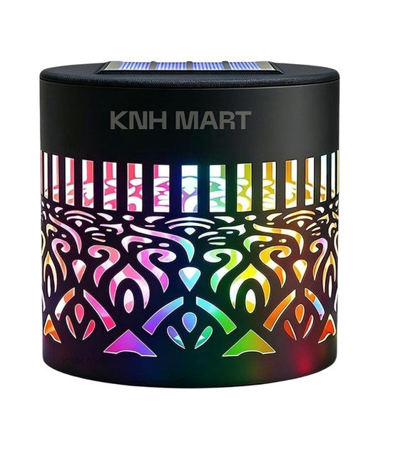 Multicolor solar powered metal mandala decorative light for waterproof outdoor garden decor