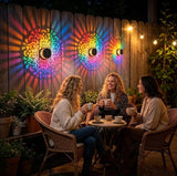 Multicolor solar powered metal mandala decorative light for waterproof outdoor garden decor